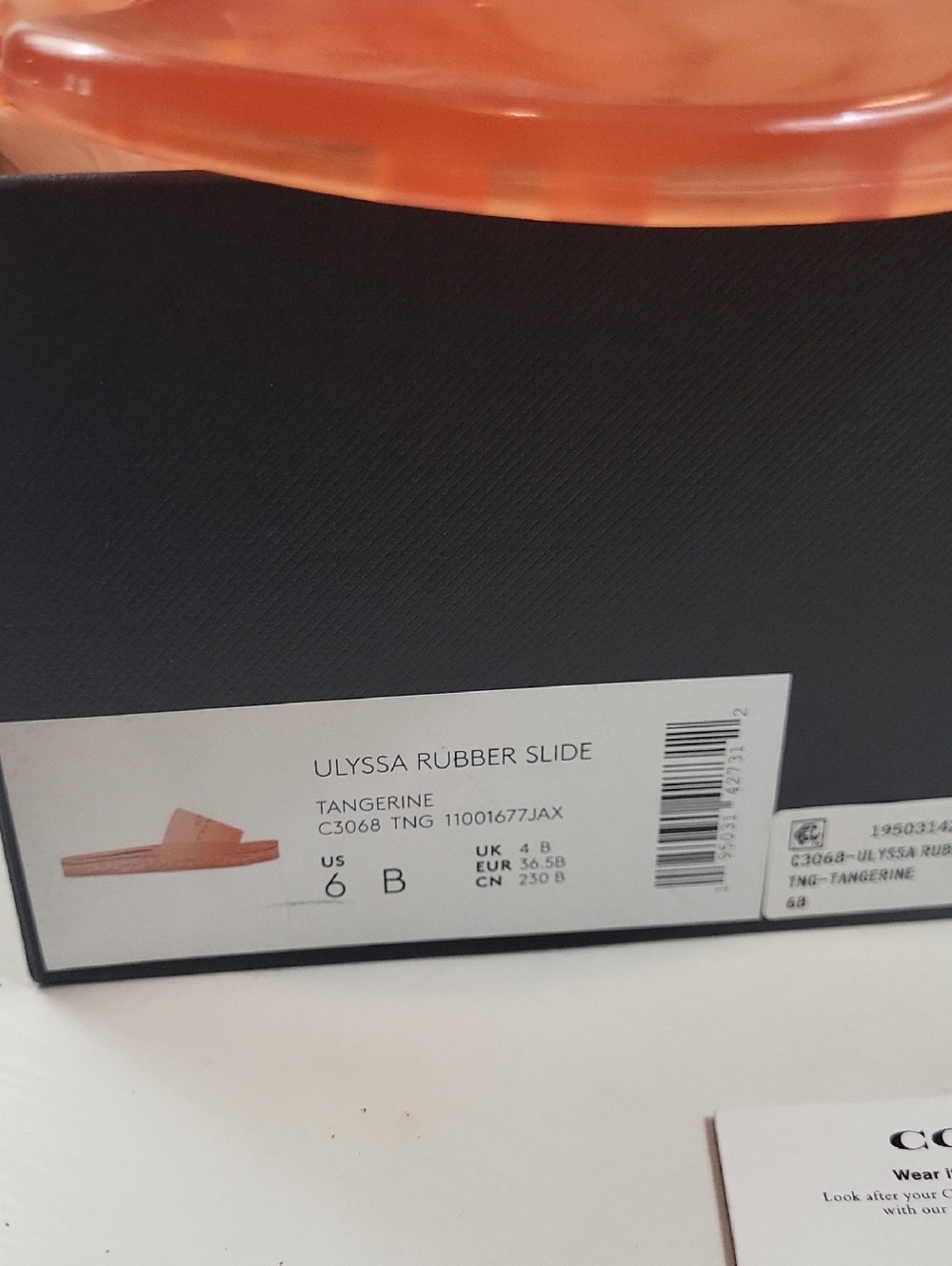 Nwt, COACH Transparent Orange Slide Sandals, Size 6 - Picture 3 of 7